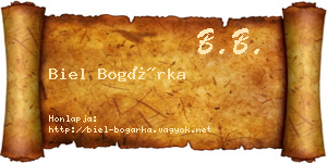 Biel Bogárka névjegykártya